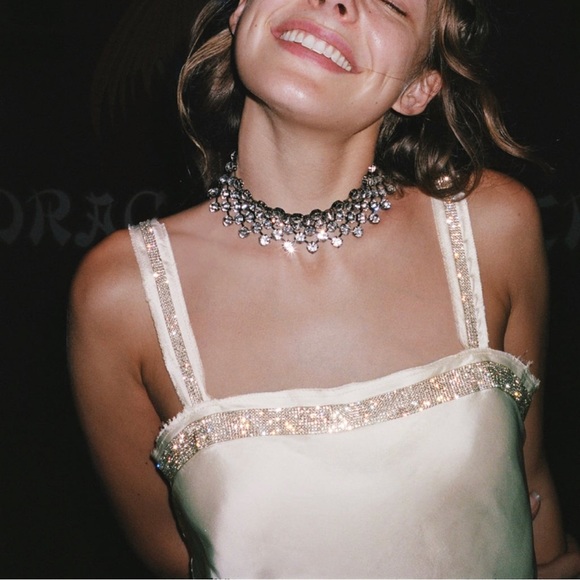 BNWT Zara Stain Effect Jewel Dress XS - Picture 1 of 6